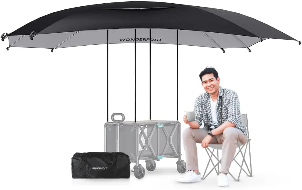 Sun Shade Canopy for S5 Convertible Utility Wagon - Large Umbrella with Sturdy Attachment & Plenty of Shade Around Your Utility