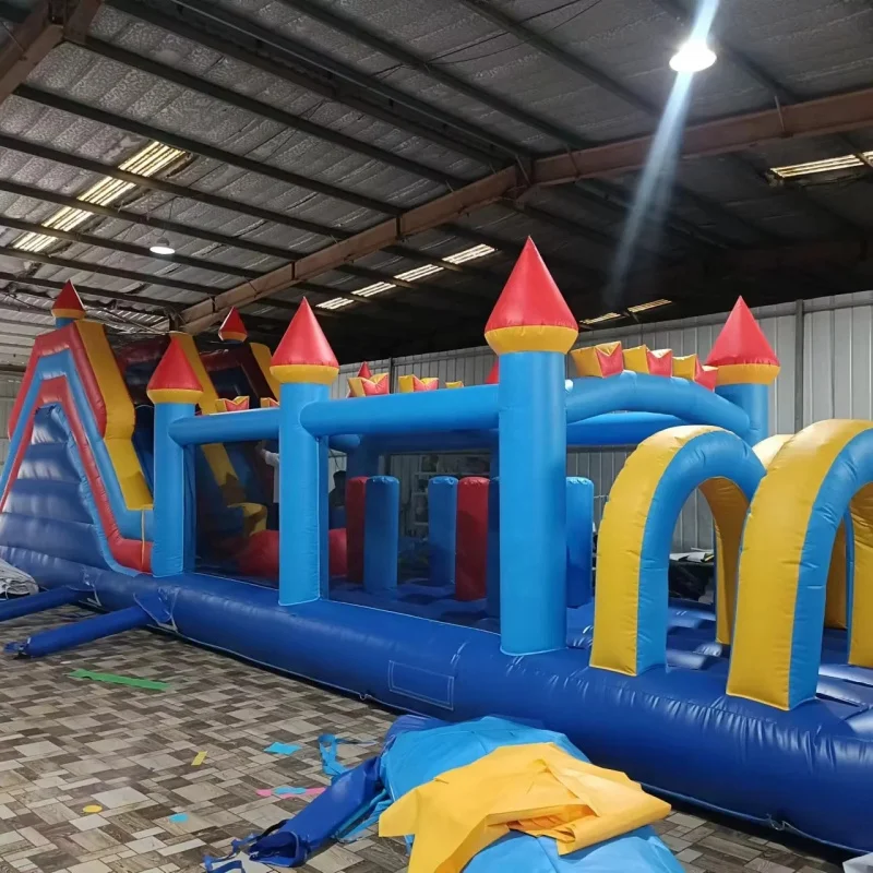 Trampoline Jump Castle Commercial Grade PVC Inflatable Bouncer Jumping Castle with Slide Infant Toy for Kids air Blower
