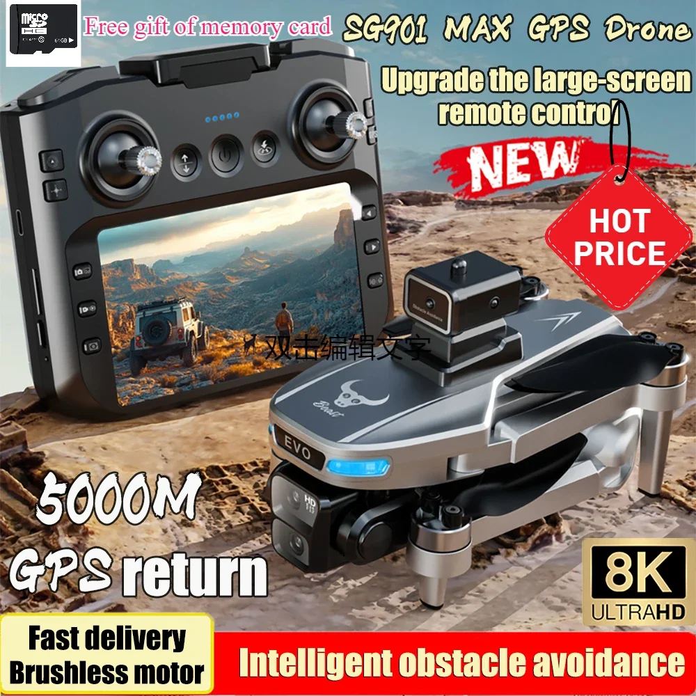 

SHOU901 MAX GPS Drone Professional 8K Camera Aerial FPV Brush Avoiding Obstacle with Large Screen Remote Control Folding Dron