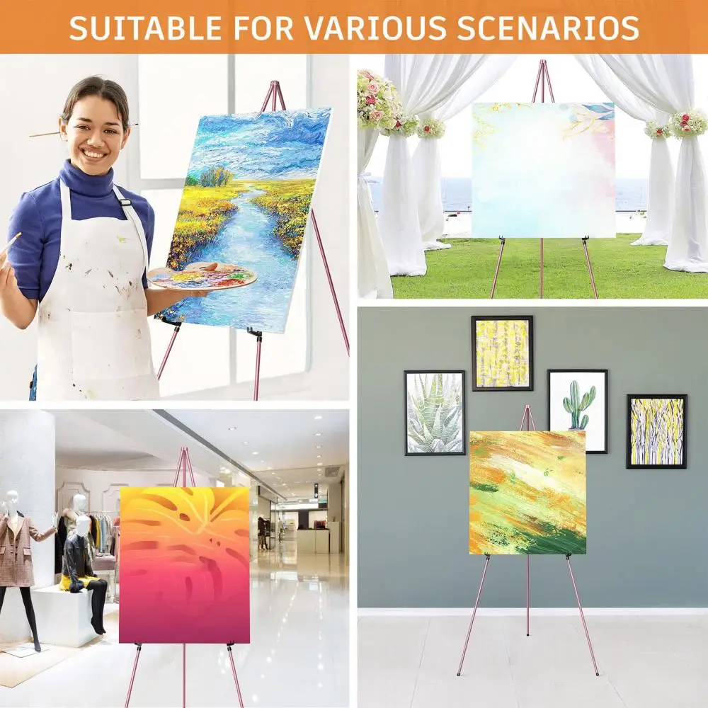Adjustable Easel Stand Portable Metal Tripod Easel Stand for Canvas Art Display Wedding Sign Adjustable Lightweight for Display