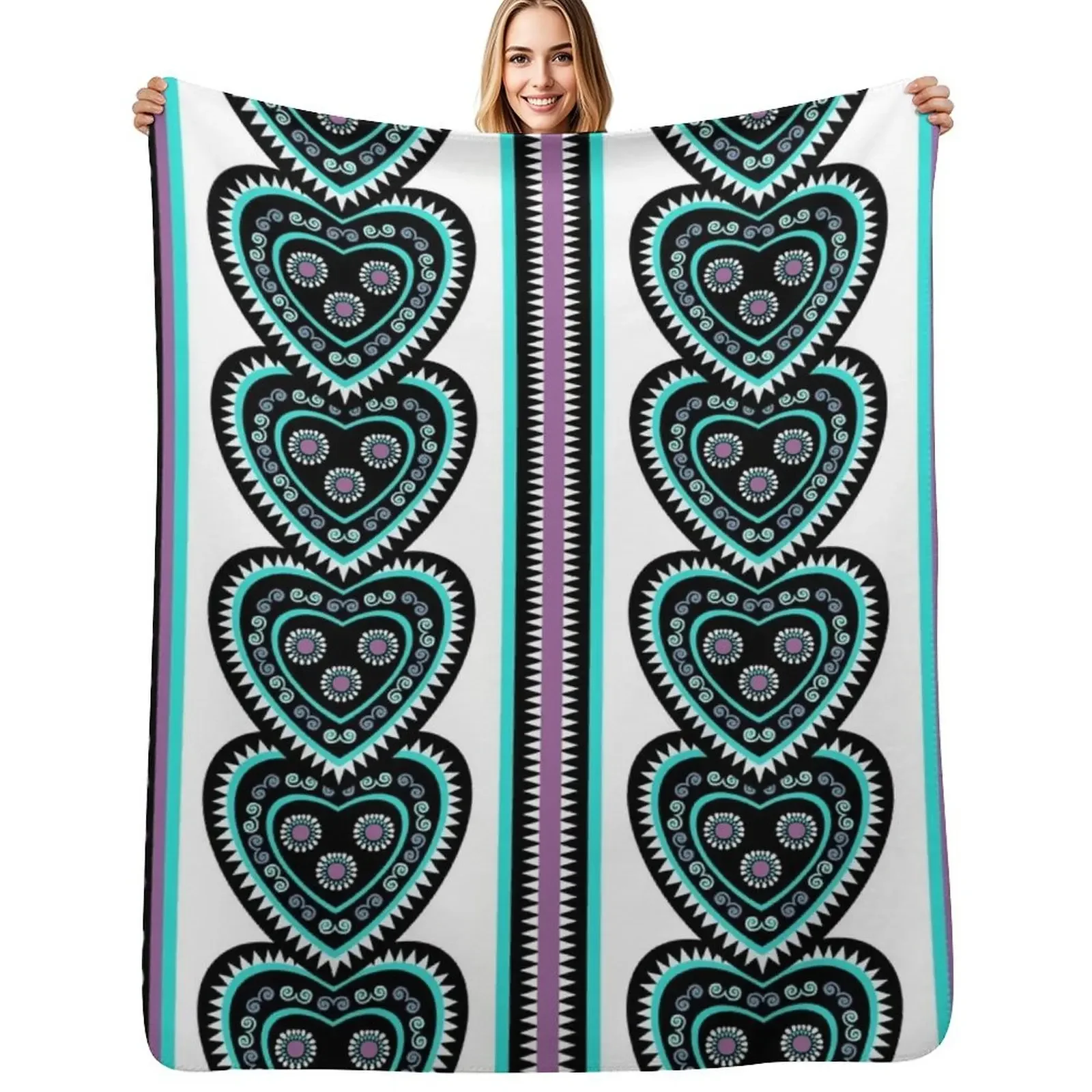 

Traditional Hmong embroidery Throw Blanket Bed linens halloween Flannel Sofas Blanket