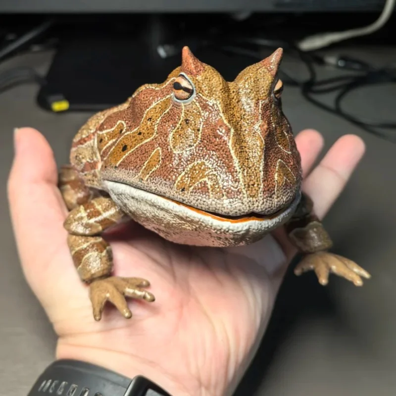 

Original 7cm 1:2 Super Movable Devil Frog Horned Frog Frog Bullfrog Crawling Pet Animal Model Toys