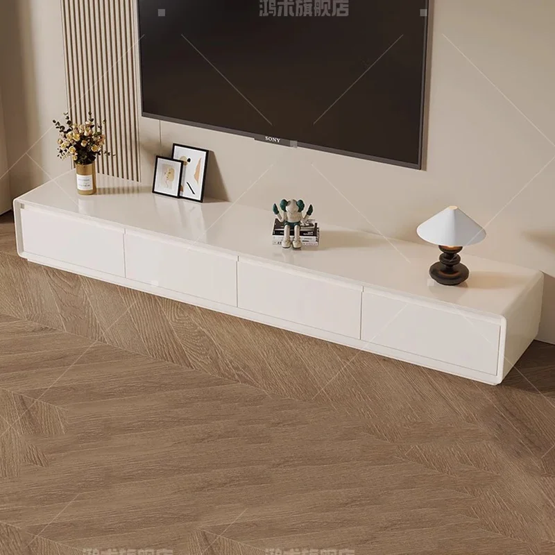 Mesa de Tv de nube blanca, color crema, diseño moderno, decoración de lujo, soportes de Tv de gran tamaño, Archivadores de madera, muebles de moda