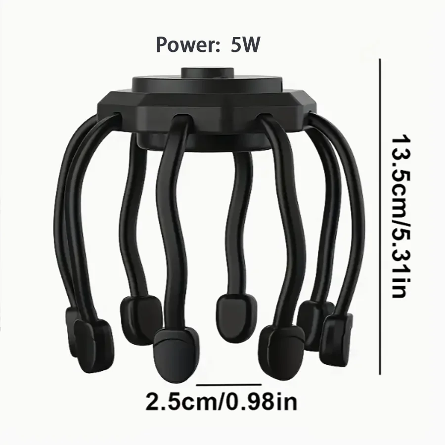 OCTOPUS HEAD MASSAGER ,USB CHARGING DESIGN,ONE-TOUCH OPERATION,Suitable For Work Stress,Fatigue, Anxiety,Headache,Etc.Can Make y