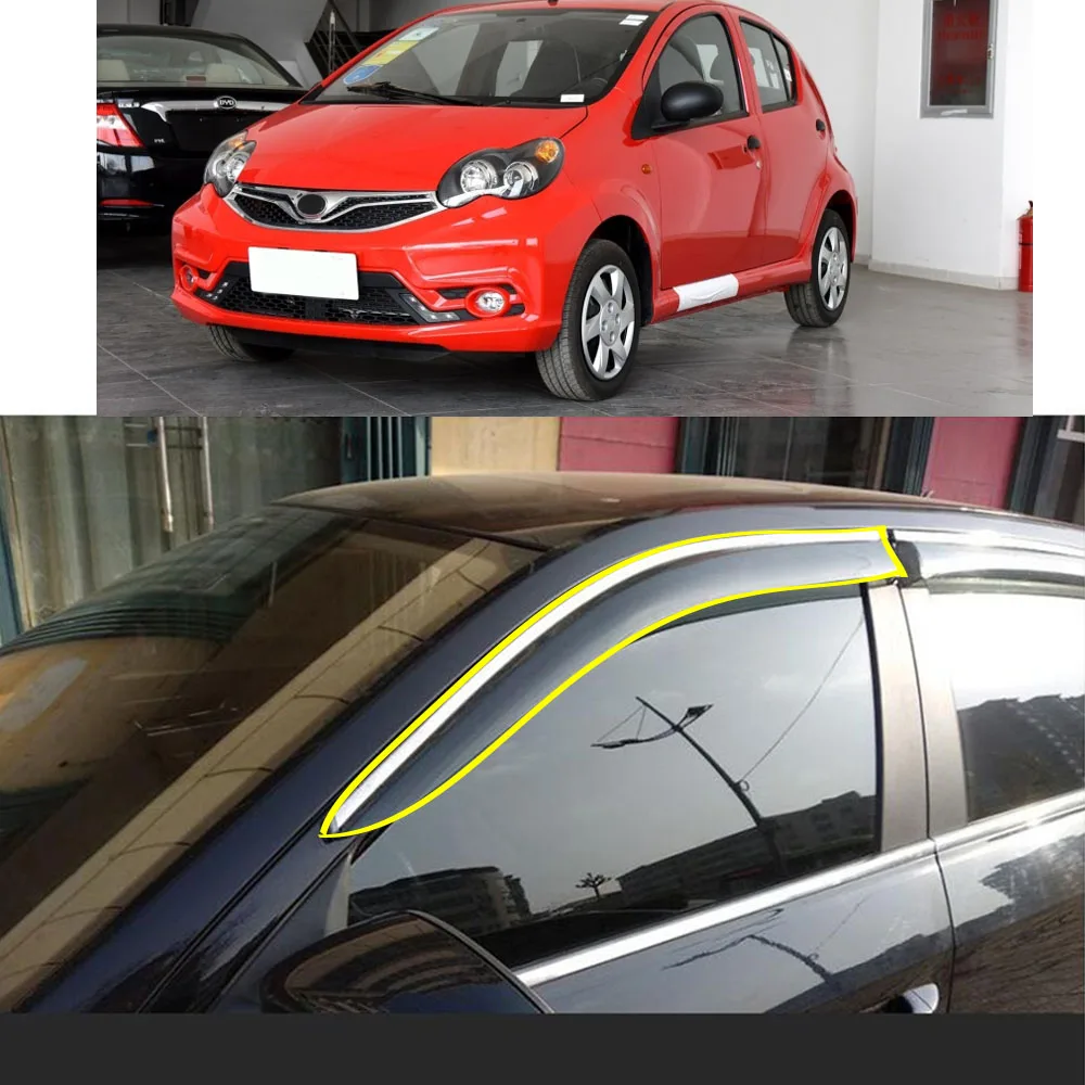 

Car Body Styling Sticker Plastic Window Glass Wind Visor Rain/Sun Guard Vent Parts For BYD F0 2015 2016 2017 2018