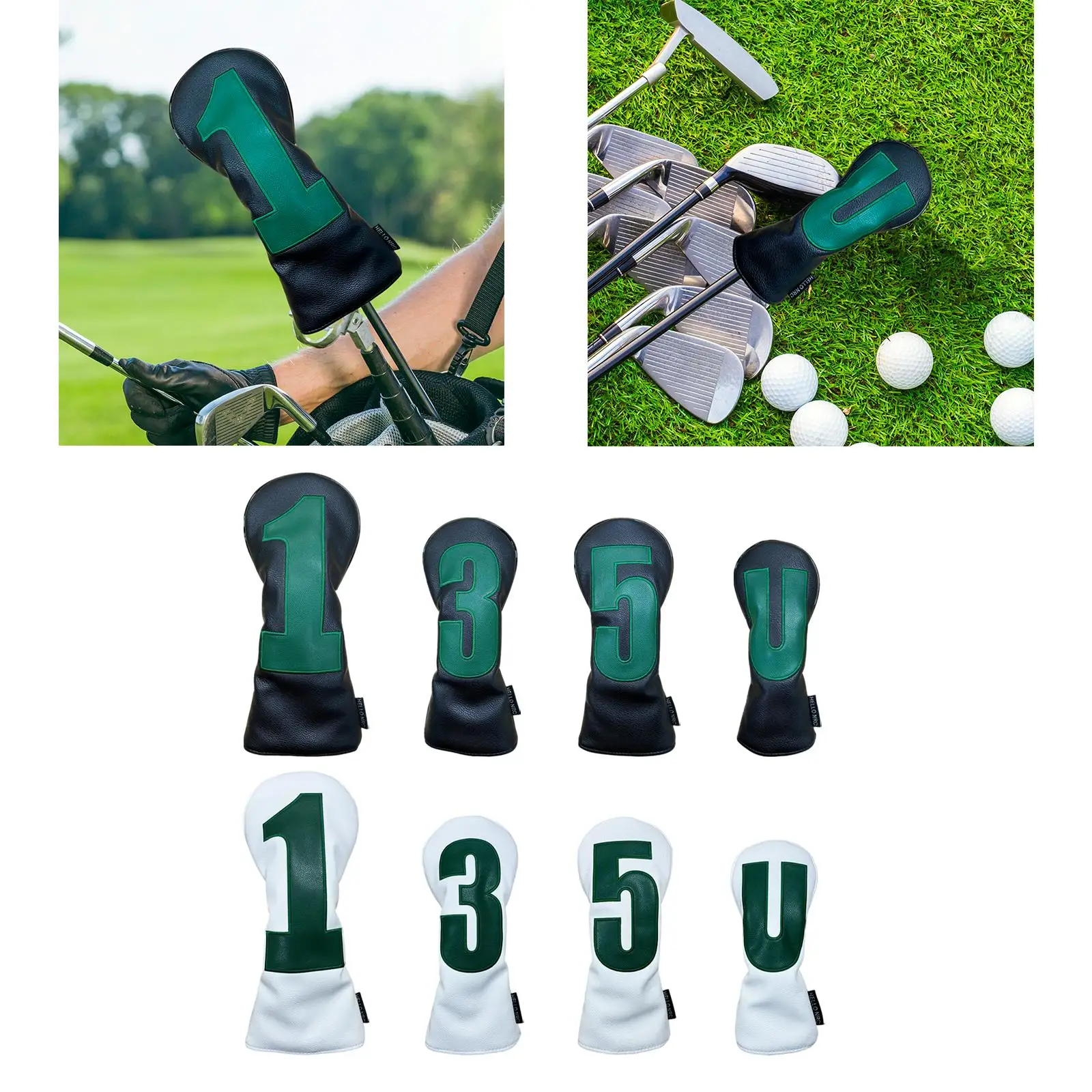 PU Leather Protection Durable Velvet Lining Golf Club Head Cover for Woods for Training Outdoor Golf Sports Golfing Golfer Gift