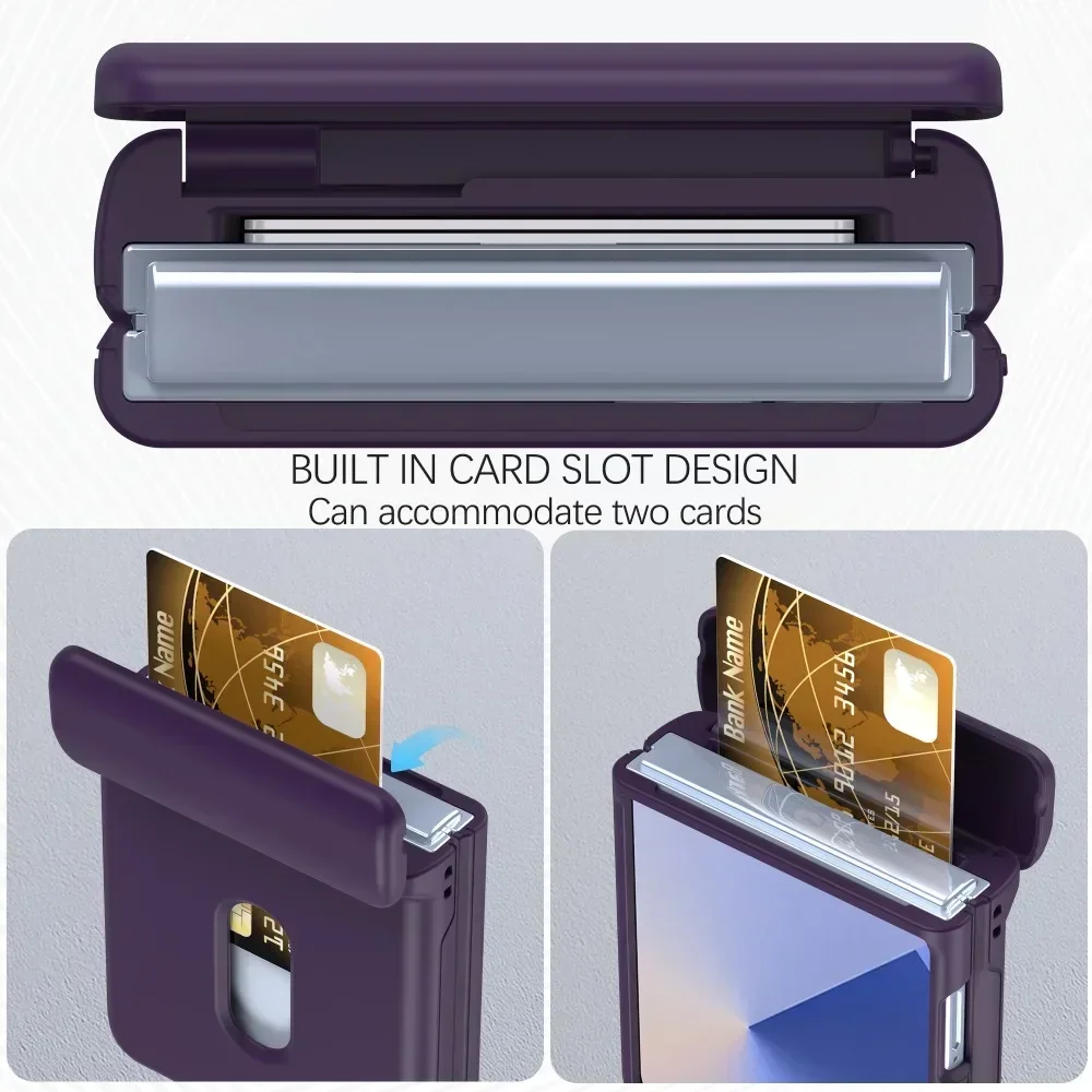 Kartenhalter-Handyhülle mit Hautgefühl und Hartschale für Samsung Galaxy Z Flip8 7 6 5 Flip 5G mit Scharnierschutz und Ständerfunktion – Detail 19