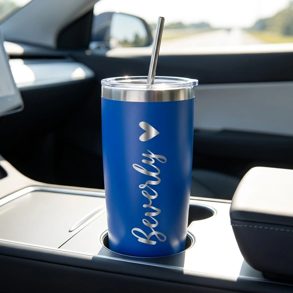 Personalized Stainless Steel Tumbler with Straw Custom Name Travel Mug Bridesmaid Gift for Bachelorette Party,Christmas Gift. view 5