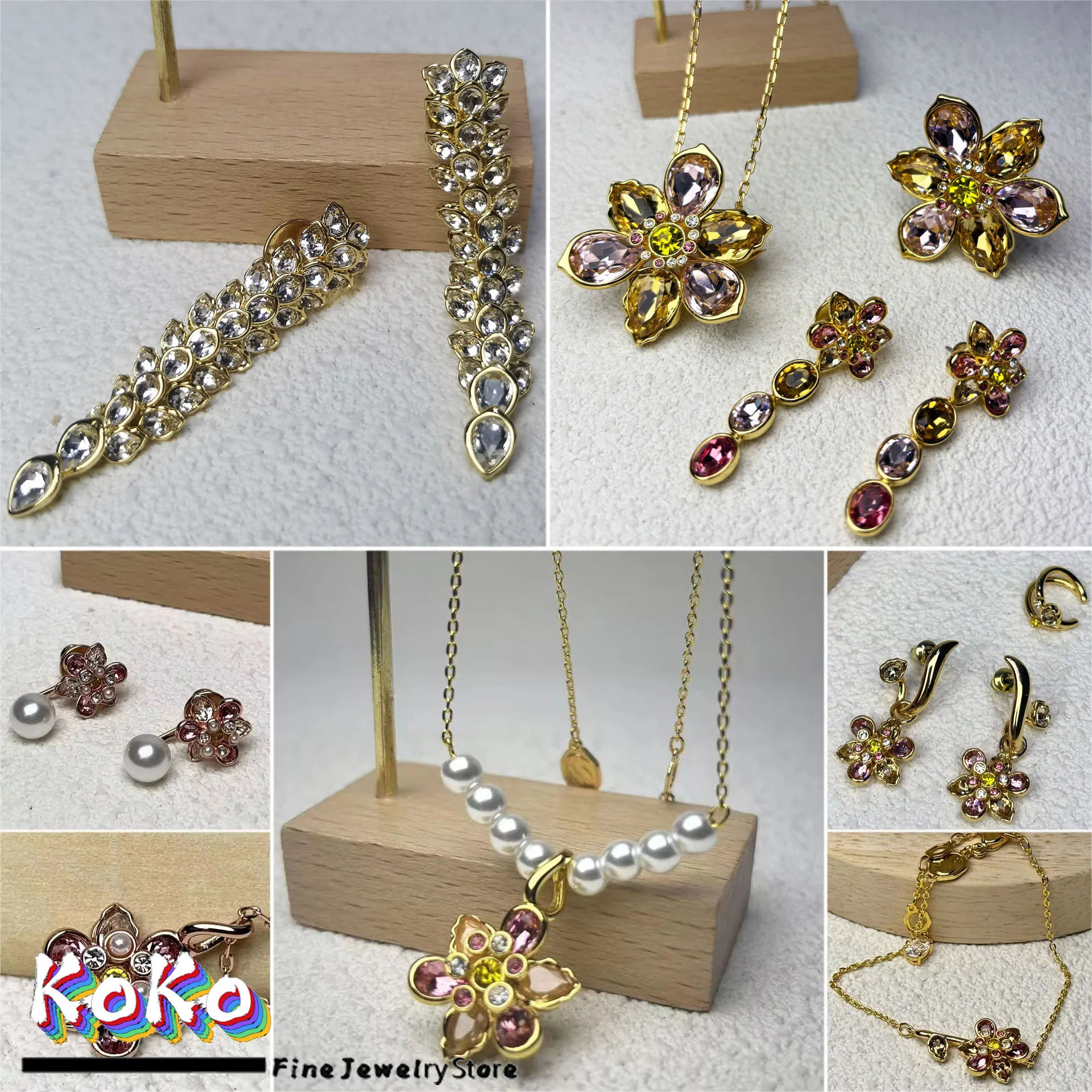 

Оригинальные подвески 2025, комплект ювелирных украшений с розовым цветком, асимметричные серьги с цветами, ожерелье, кольца для женщин, романтический подарок