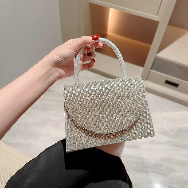 

Fashion Rhinestone Evening Bag Sequins Glitter Clutches Wedding Purses Female Mini Shoulder Crossbody Tote Handbags For Women