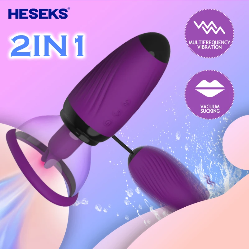 

HESEKS 2in1 Vacuum Sucking Vibrator Clitoris Stimulation Tongue Vibrators G-Spot Bullet Vibrator Nipple Sucker Massage Sex Toys