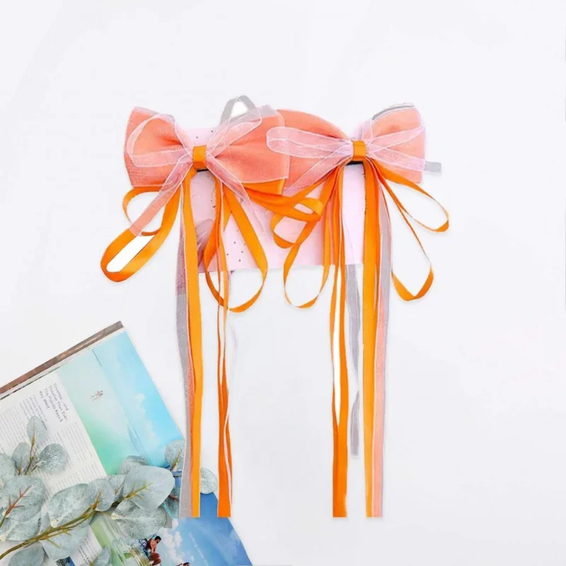 2Pcs Korean Sweet Bows Hair Clips for Girls Baby Accessories Summer Side Braided Mesh Hairpins Headbands Barrettes