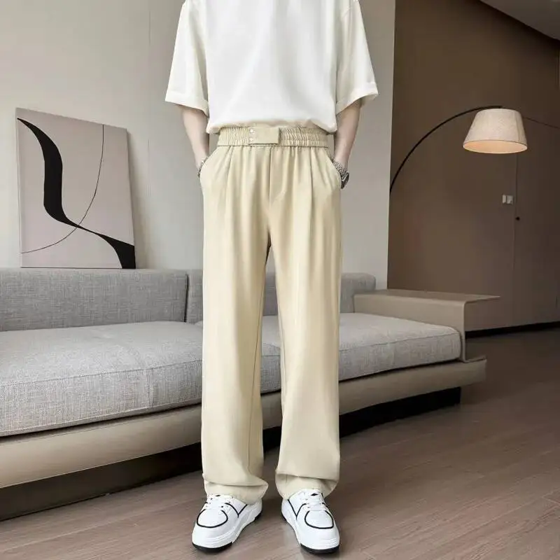 

Brown Suit Pants Men Society Mens Black Dress Pants Korean Loose Casual Pants Mens Office Formal Trousers Plus Size 4XL