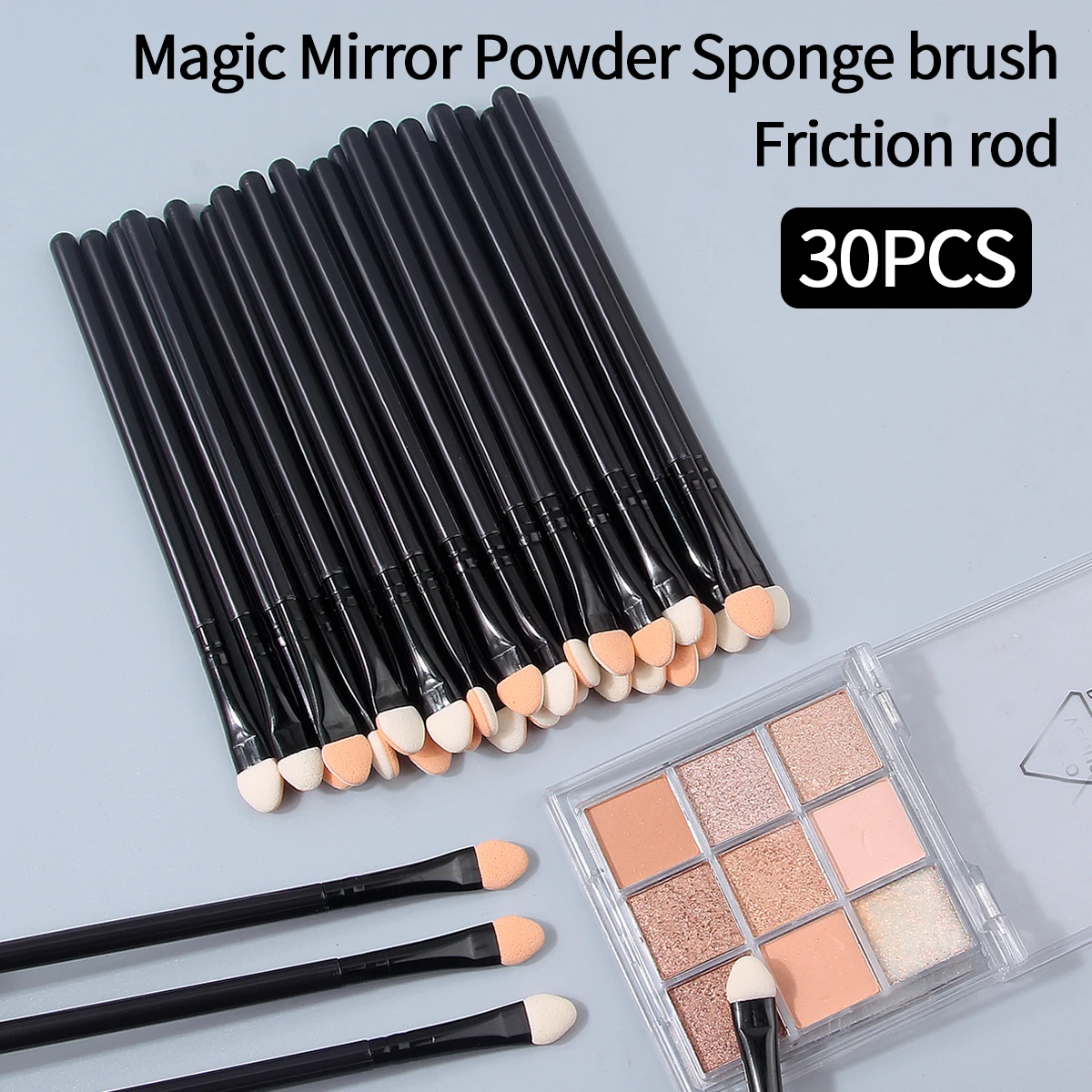 10/20/30PCS Sponge head eyeshadow brush set, double-sided dry and wet dual-purpose blending brush, makeup brush tool