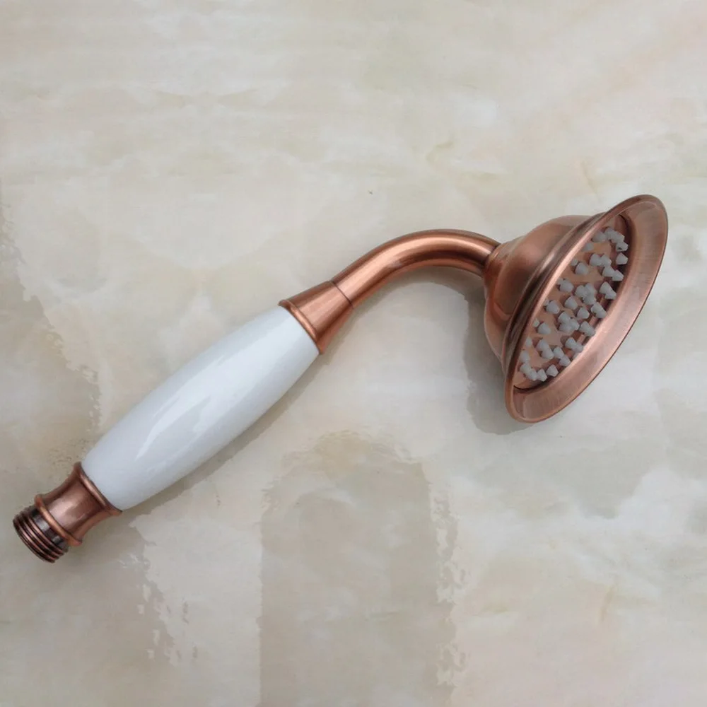 Antieke Rode Koper 8 "Ronde Rain Douchekraan Dual Handles Bad Uitloop Handdouche Mengkraan Brg534