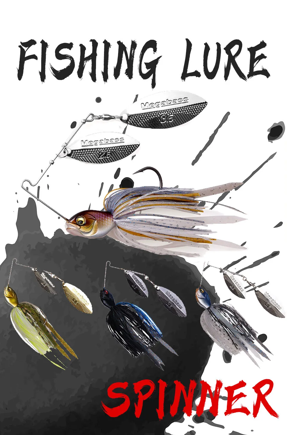 WALK FISH 1 Stück Spinner-Köder 18G Metallköder Harter Angelköder Spinner-Köder Spinnerbait Hecht-Wirbel Angelzubehör Wobbler Pesca – Detail 1