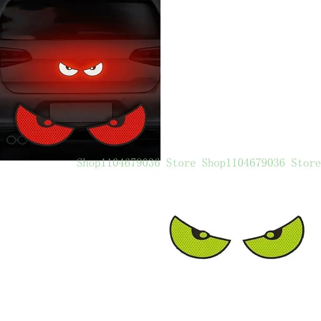 652F 1 Pair Motorbike Decorative Accessories Auto Front Rear Adhesive Sticker Car Motorcycle Devil Eye Reflector Stickers