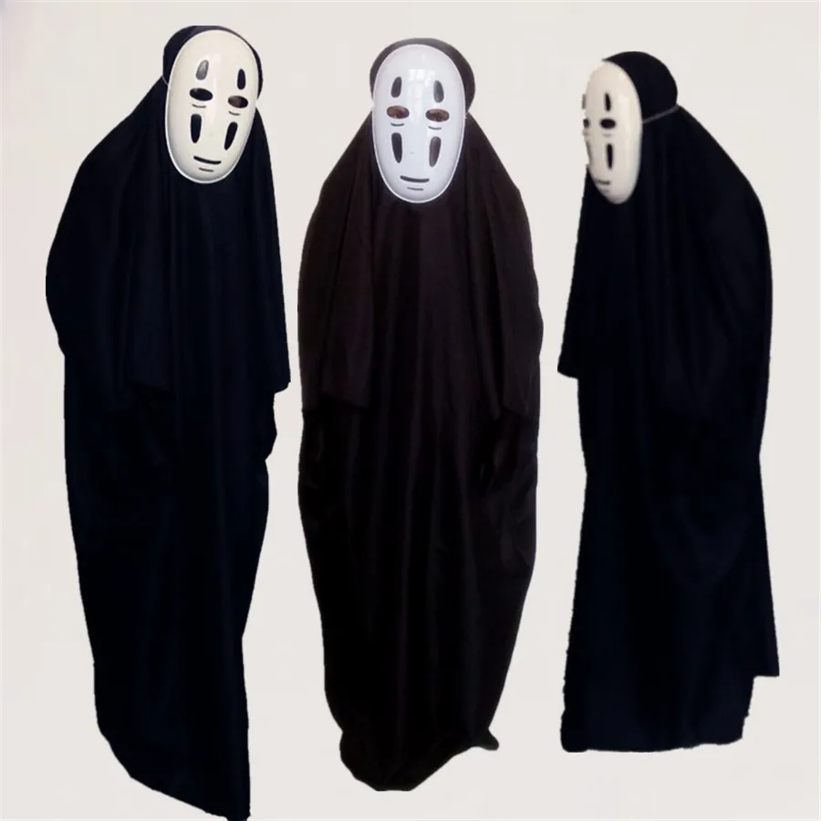

Anime Qingcheng Horror Mask Ghost Costume Halloween Cloak Cosplay Outfit No Face Man Full Set Halloween Party Role Play Up Suit