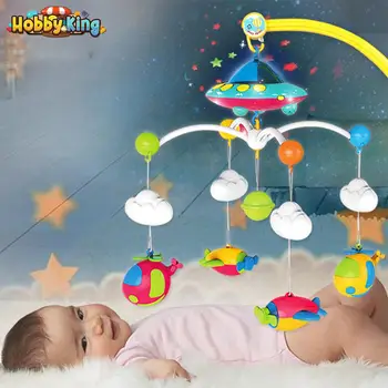 Baby accessories projection rattle for 0-12 months newborn gift electric crib mobile with light and music educational toys