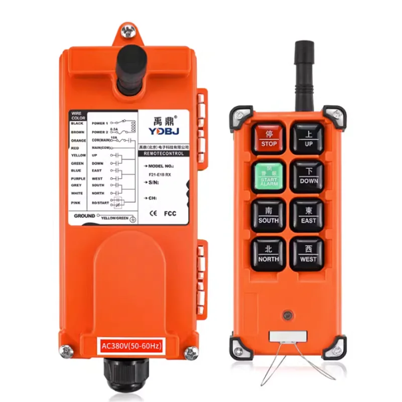 Electric Hoist Crane Wireless Remote Control Handle 100M Transmitter+Receiver F21-E1B 12V-36V 220V 380V English Keyboard