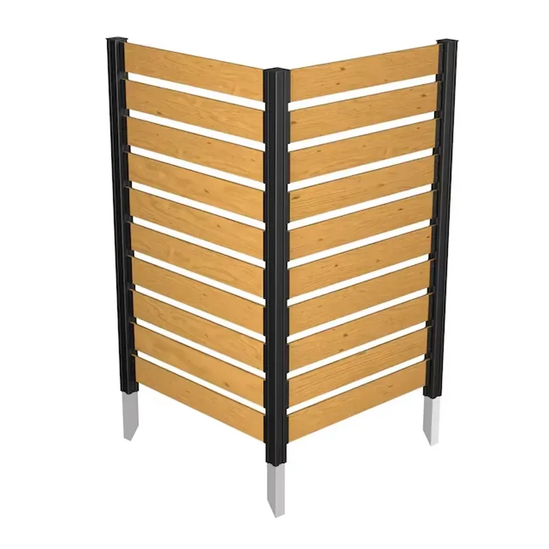 Decorative Horizontal Slat Garden Fence, Weatherproof Outdoor Enclosure Panel