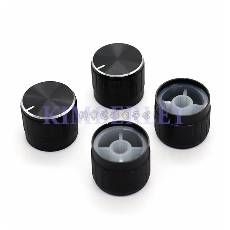 5PCS 21 X 17MM Aluminum Alloy Knob Potentiometer Knob Power Amplifier Volume Adjustment Knob Black Metal Knob