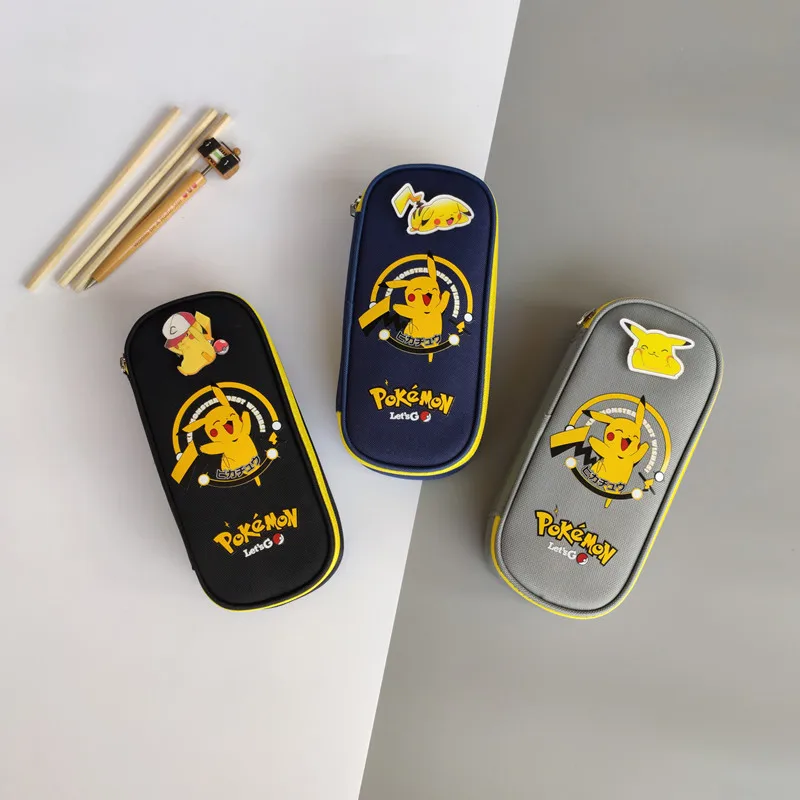 for Pokemon Kawaii Pikachu Creative Cartoon Cute Pencilcase Multifunctional Large Capacity Stationery Box Kids Gift