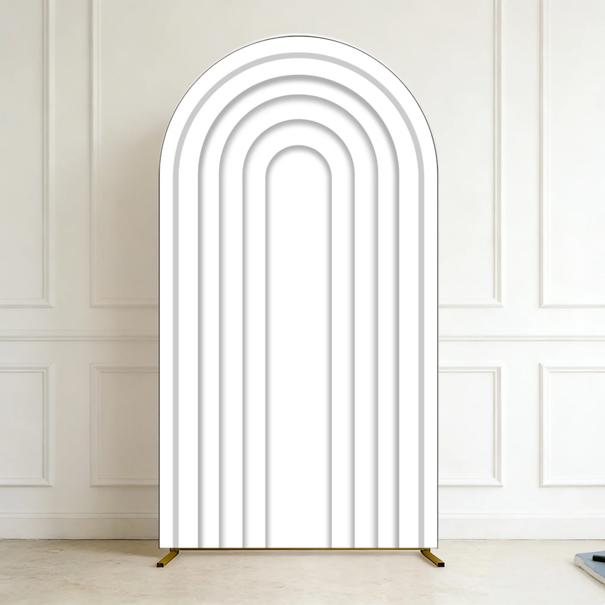 Multicolor Double Arch Cover Backdrop Solid Color Stripe Rainbow Wedding Birthday Baby Shower Gender Reveal Decor Backgrounds