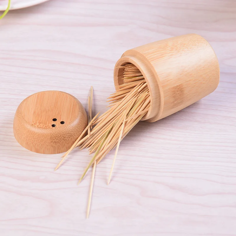 Bamboo Toothpick Box Household Simple Toothpick Dispenser Classic Vintage Toothpick Holder Kitchen Tools