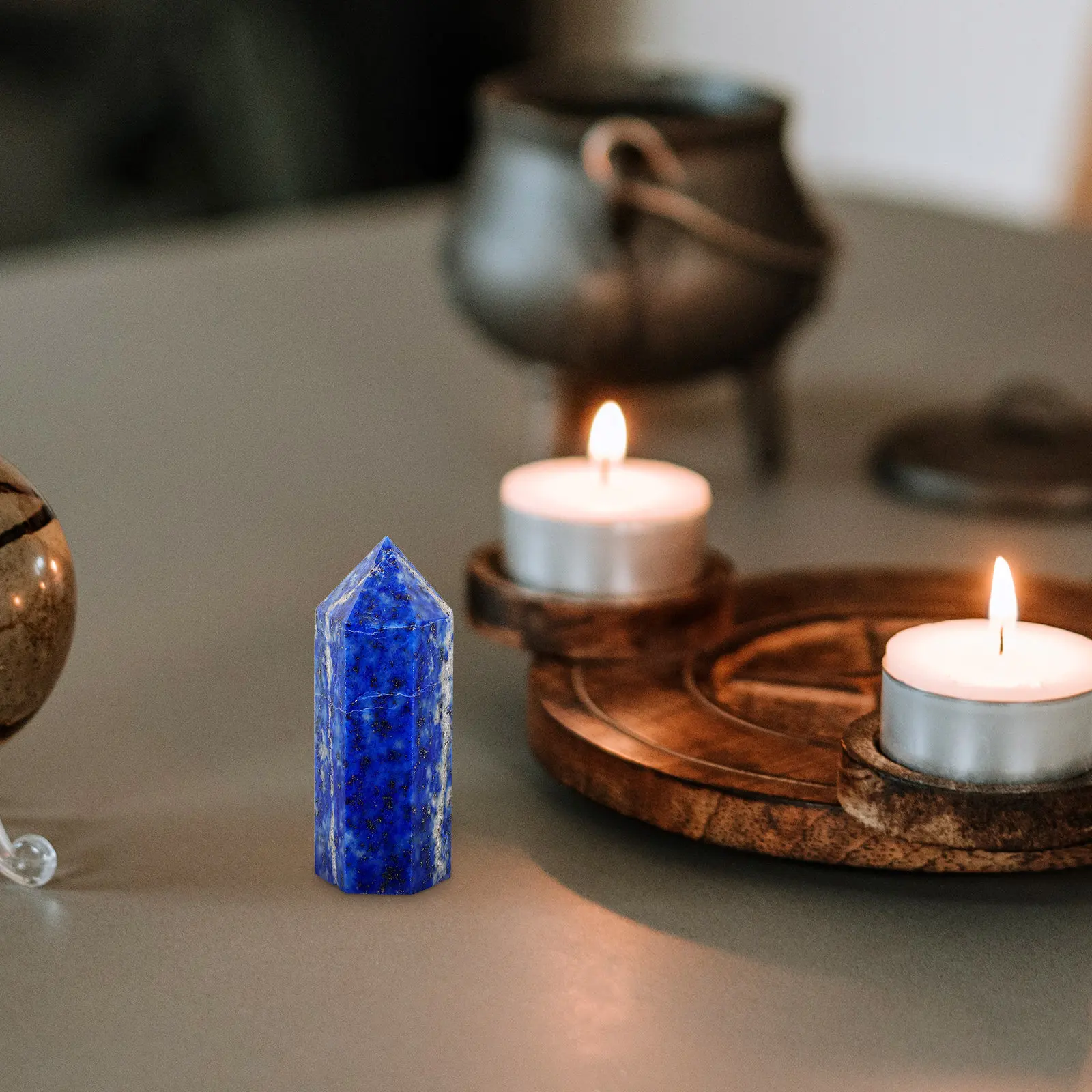 Hexagonal Crystal Column Natural Stone Tabletop Decoration Crystal Pillar Ornament Home Stone Decoration