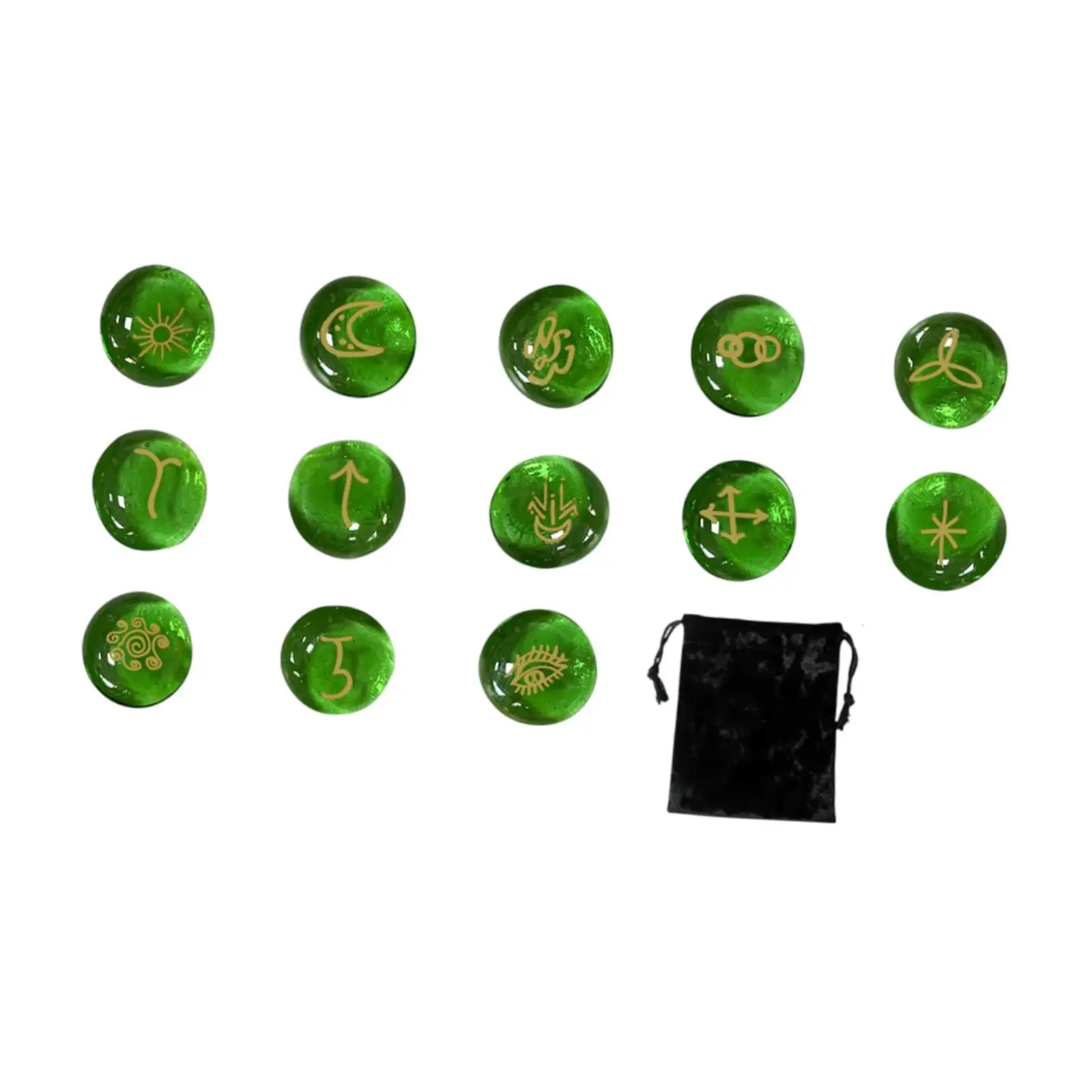 

13x Runes Stones Set Drawstring Bag with Runes Book Witch Gift Witches Runes