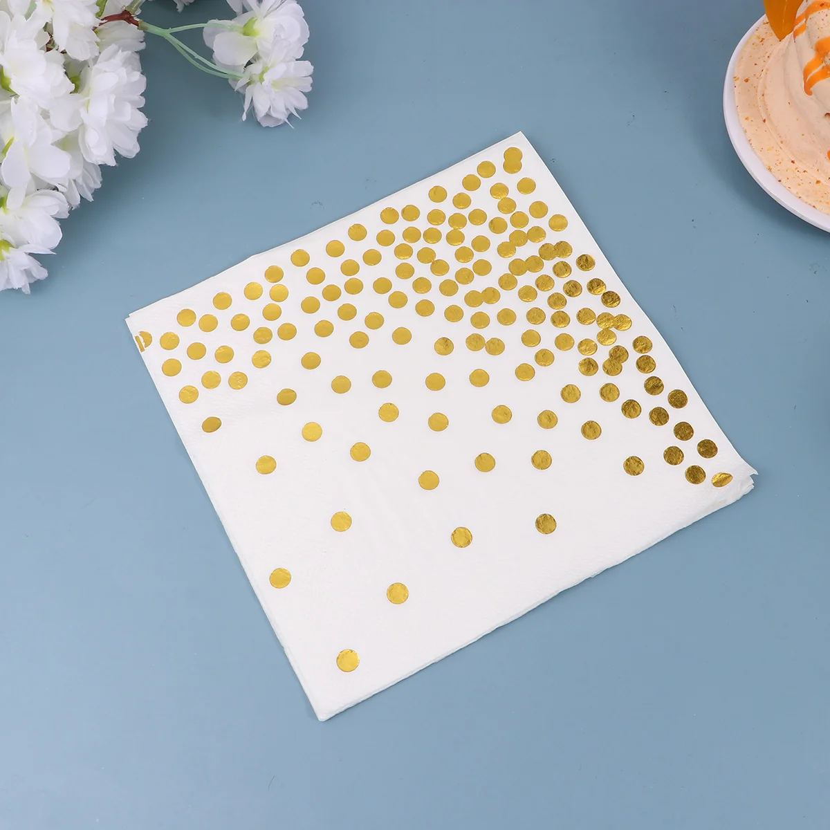 

50pcs Disposable -dot Napkins Wedding Tissue Dinner Paper Towel Party Supplies for Hotel Restaurant (Golden)