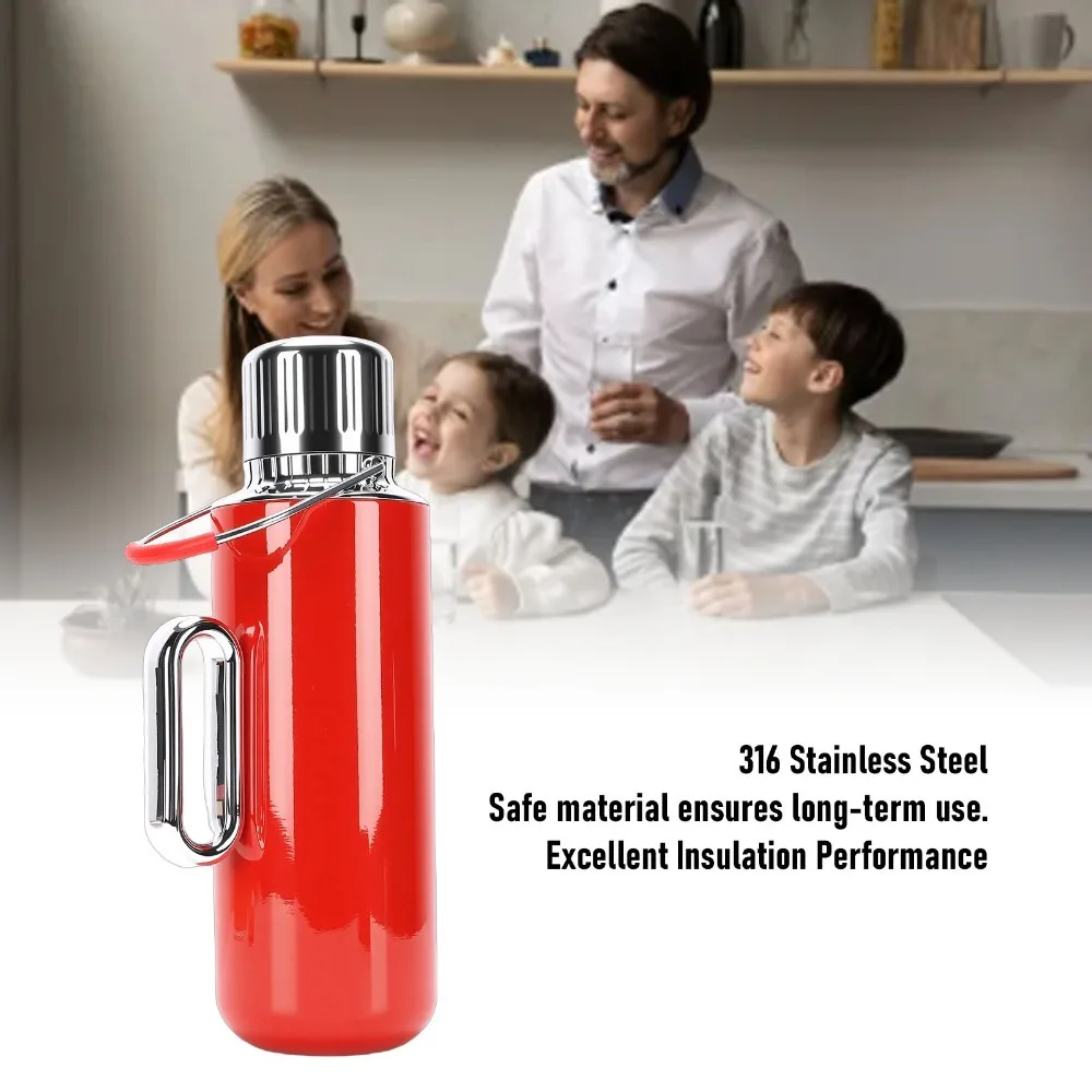 Easy To Clean 1500ml Thermal Pot Insulated Inner Rustless Steel Water Kettle Tight Sealing Lid Smooth Outer Thermal Jug Outdoor