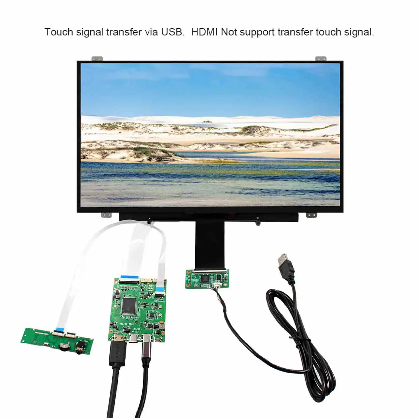 لوحة تحكم LCD من النوع C مقاس 14 بوصة 1920X1080 شاشة LCD تعمل باللمس بالسعة IPS