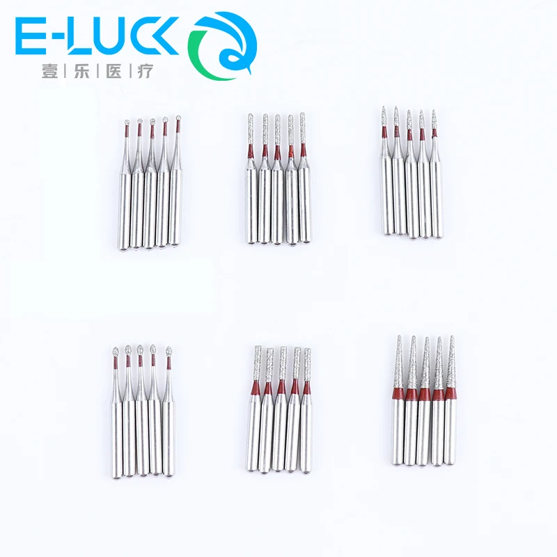 5Pcs E-Luck Dental Diamond Burs ทันตแพทย์ขัดและบดฟันเครื่องมือสำหรับ Handpieces ความเร็วสูง CD Series