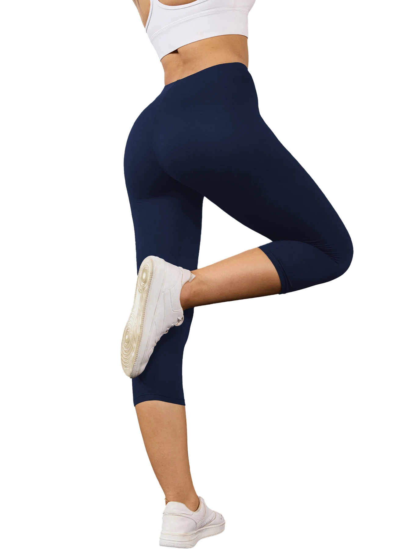 

Women's Super Soft Capri Pants High Stretchy Breathable Pants No See Through Workout Running Yoga Athletic Pants Gym Leggings