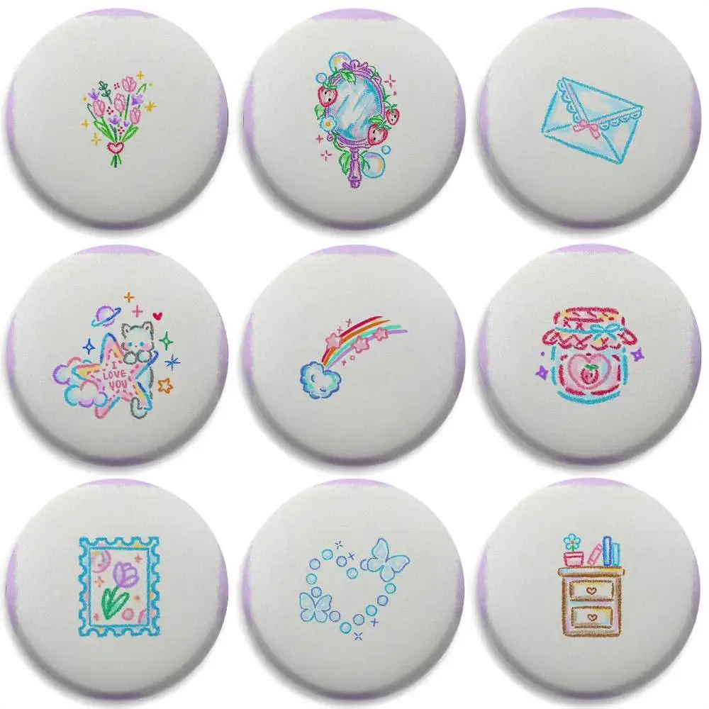 

Cute Simple Nordic INS ART Badges Round Exquisite Badge Brooches Creative Pins For Clothes Hat Backpack Gift Accessories