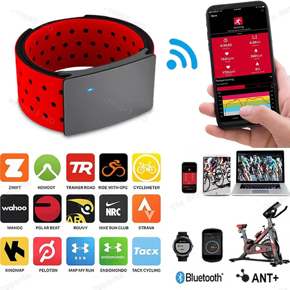 

Монитор сердечного ритма, повязка Bluetooth ANT +, беспроводной тренажерный зал, HR-монитор для велосипеда, велосипедного компьютера, спортивный монитор на открытом воздухе, ремешок для здоровья