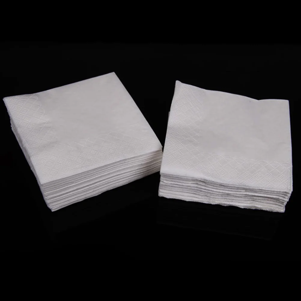 

300 Sheets Table Decorations Square Napkin Tissue Decorate Dinner Napkins 2-Ply Paper Towel White for Restaurant