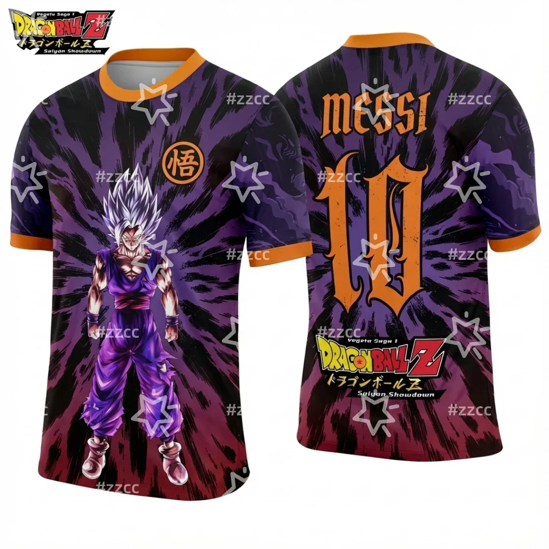 2026 Dragon Ball Goku graphic T-shirt Messi football jersey Autumn Sports Dry Quickly Men's T-Shirt Tee Loose Daily Life Y2k