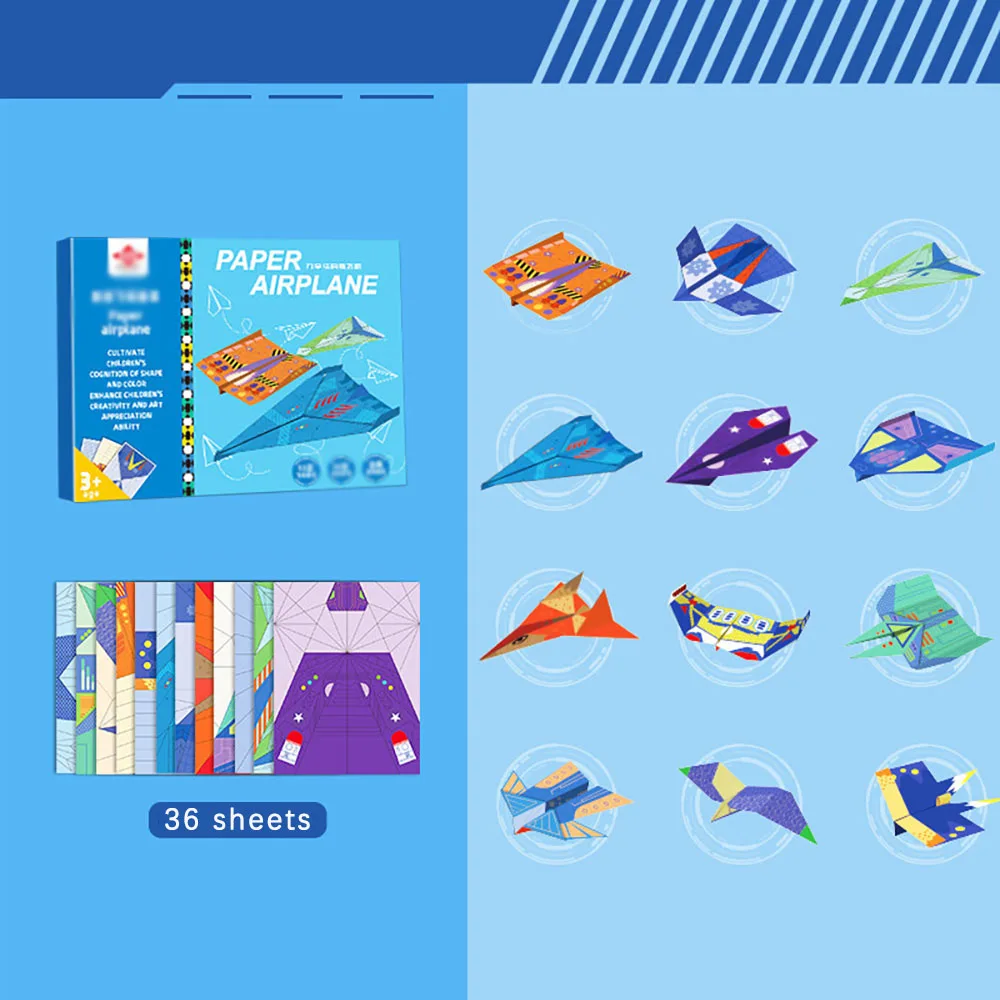 Creative Paper Folding Airplane Set, Handcrafted 3D Paper Folding Encyclopedia, Promoting Students' Thinking Training