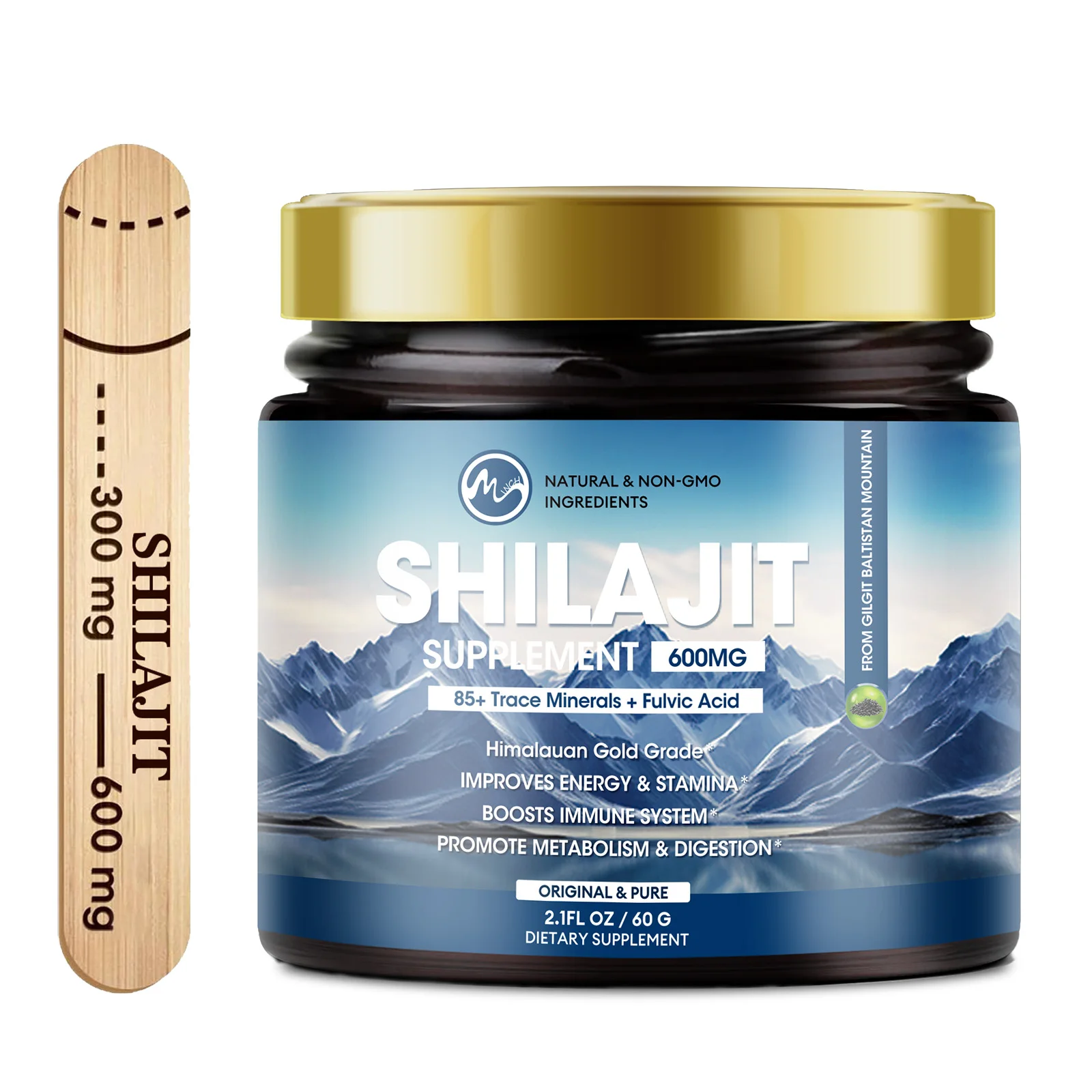 

Beworths Pure Himalayan Shilajit Resin 30g, Natural Pure Shilajit Resin Lab Fulvic Acid Tested 85+ Trace Minerals For Adults