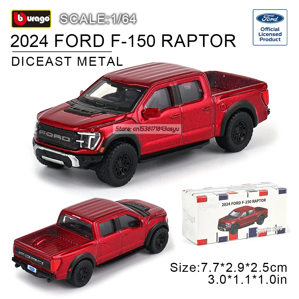 Bburago1:64 2024 FORDF-150 Die cast alloy car model toy Small scale series Multiple styles to choose from Porsche Benz BMW Audi