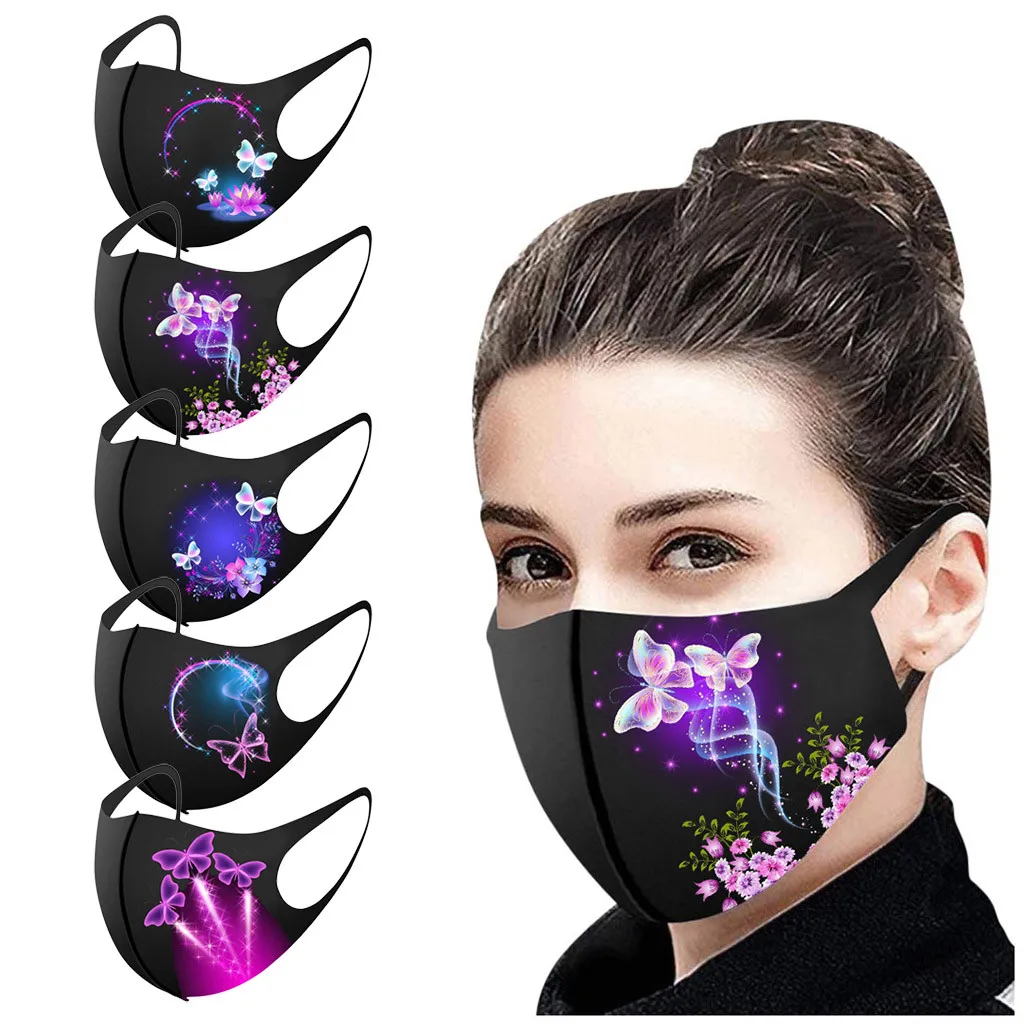 1pc Adult'S Prints Washable Personal Protective Face Mask Outdoor Fashion Cycling Breathable And Comfortable Women'S Mask