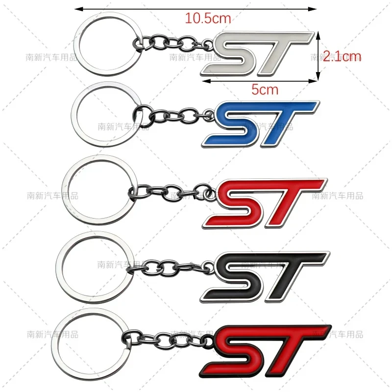 1X Car Metal Keychain Keyring Key Ring Holder for ST  Fiesta Ecosport 2009-2015 Focus2 Focus3 Mondeo Kuga MK2 MK3 4