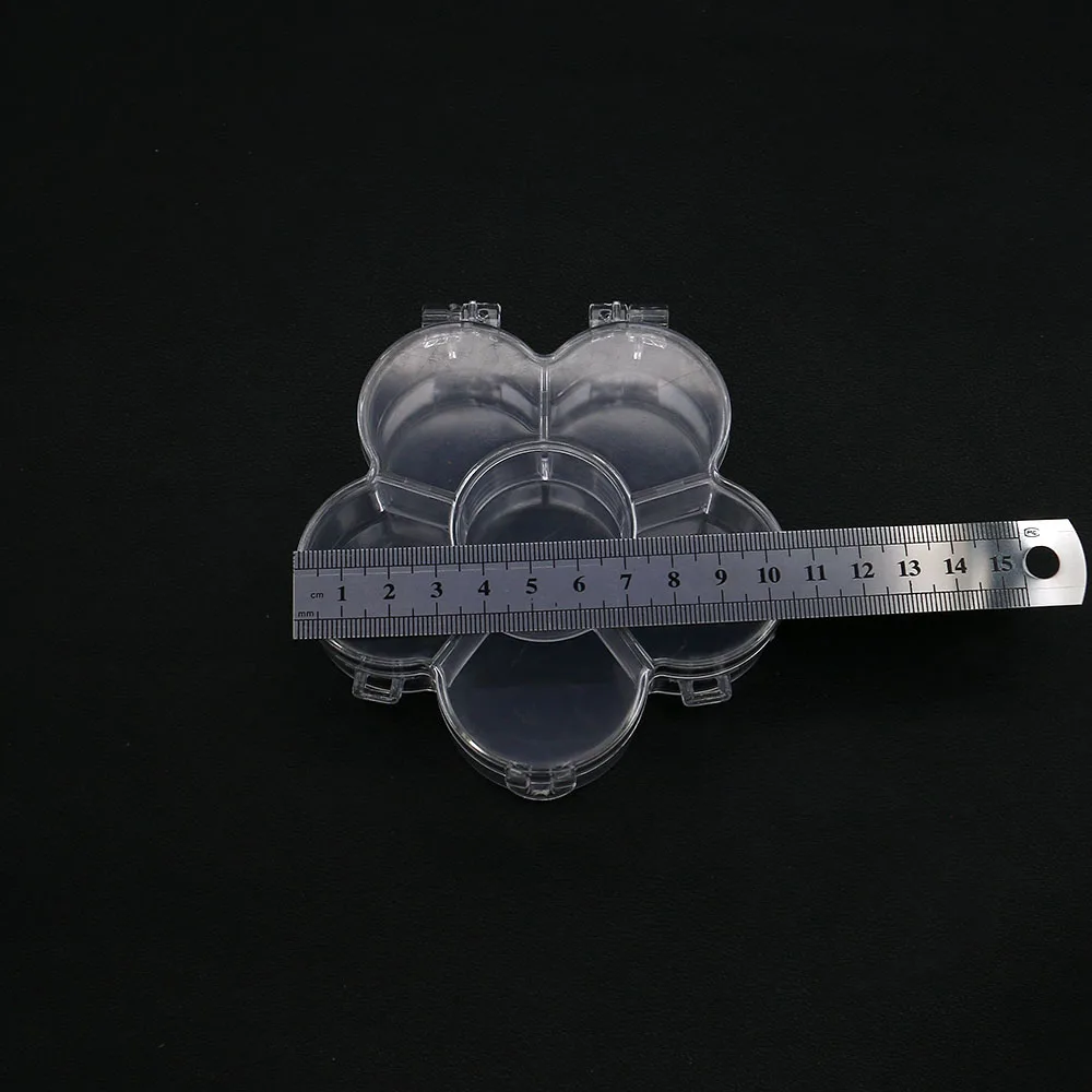 

78x106mm Transparent Plastic Jewelry Storage Box 5-Petaled Flower Design Handmade Beaded Jewelry Display Box& Organization Tool