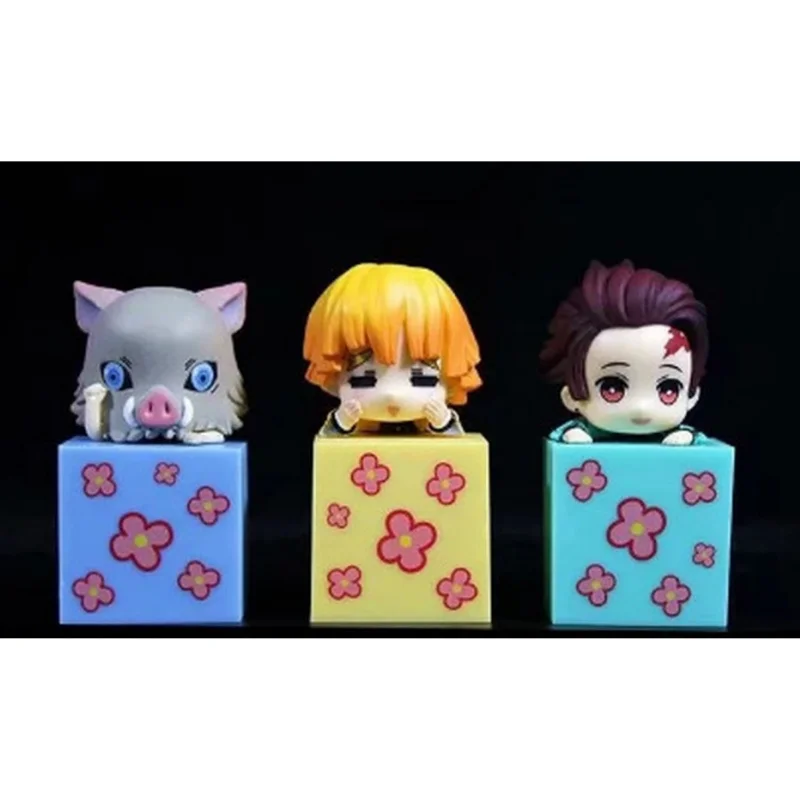 شيطان القاتل قيلولة نمط صندوق الشكل مجموعة Tanjiro Zenitsu Inosuke Q Chibi جمع الجيل 1 و 2 نموذج صندوق أعمى