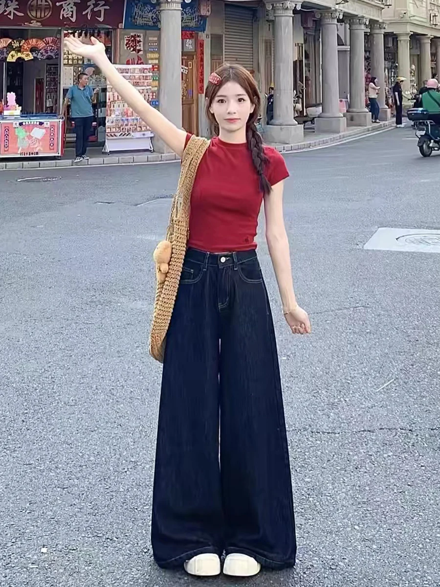 Pantaloni a gamba larga Ragazza Donna Primavera Chiffon Ruffles Hipster Fessura Liscio Per il tempo libero Drappeggiato Flowy Traspirante Chic Fusciacche Pantaloni Retro