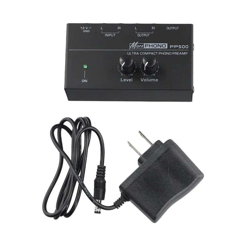 -Y65A Ultra-Compact Phono Preamp PP500 With Bass Treble Balance Volume Adjustment Pre-Amp Turntable Preamplificador US Plug
