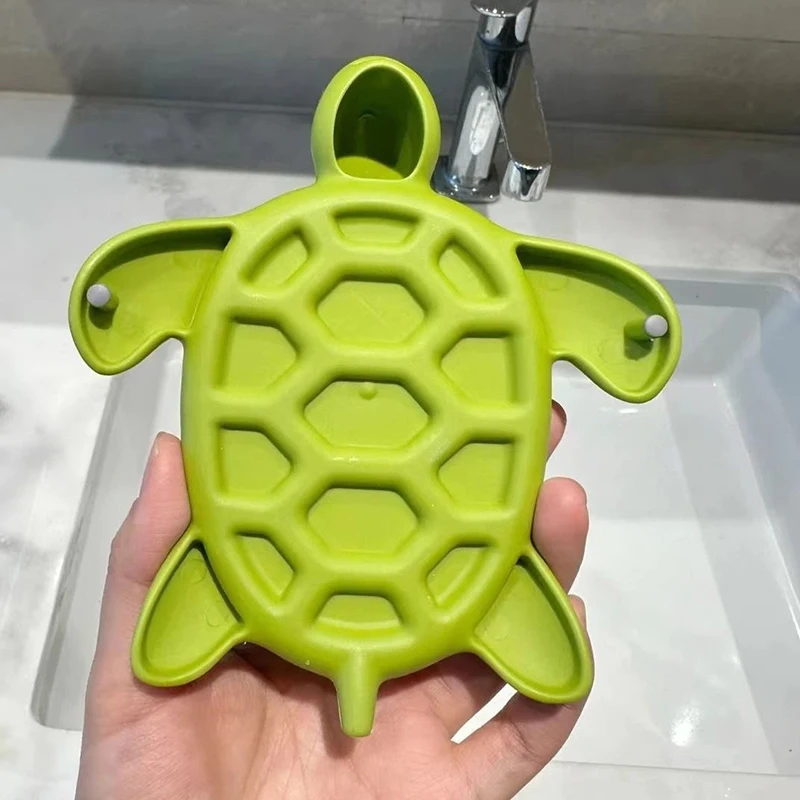 Creative Sea Turtle Shaped Anti-slip Soap Box Household Simple Washing Table Soap Dishes Bathroom Soap Holder Drain Plate New